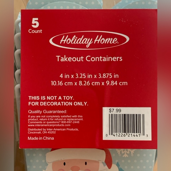 5-pack Christmas Gift Boxes (Takeout Container-Style) - Picture 3 of 14